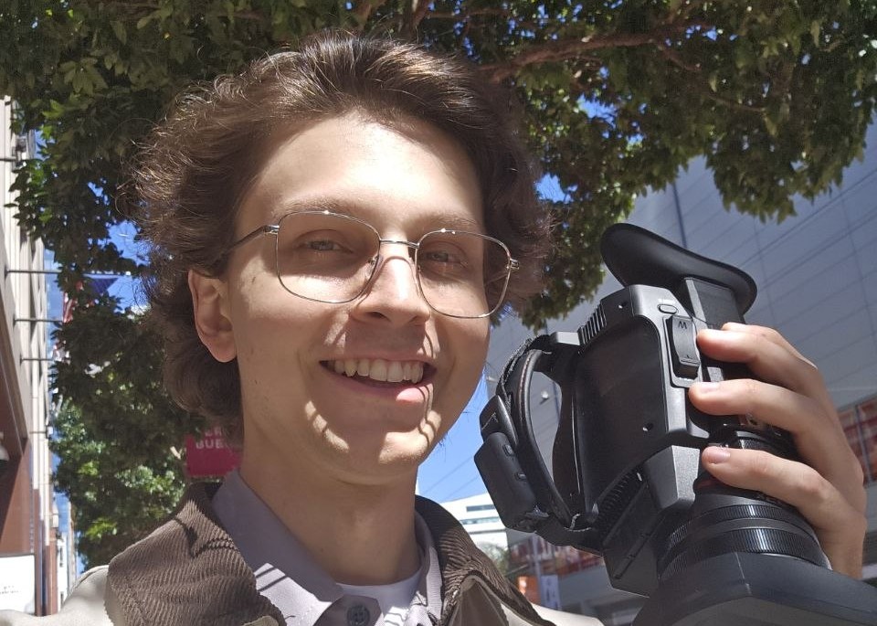 Matt Parsons holding a cinema camera